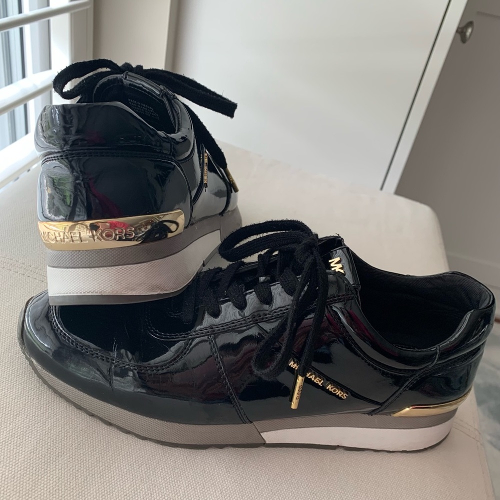 Michael Kors Women’s Black Patent Sneakers, SZ 9.5